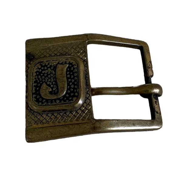 Retro initial letter j brass buckle gold child small classic cosplay costume - Picture 1 of 3